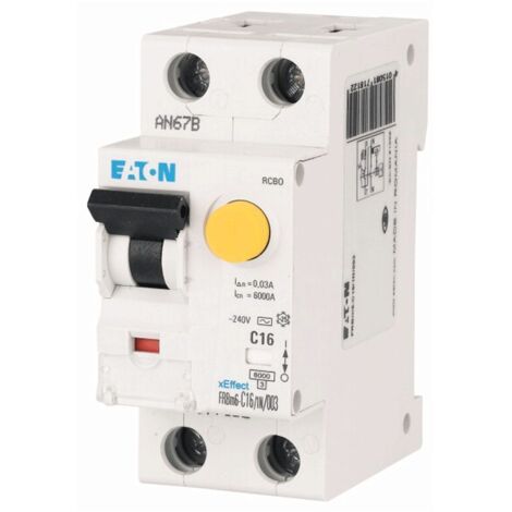 Disj. diff. FRBM6 30mA CBE C 1P+N Type AC,16A 000177352 EATON FRBM6 C16/1N/003
