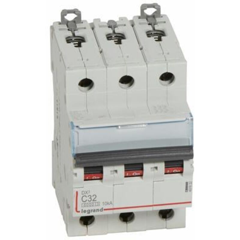 Disjoncteur DX³6000 10kA arrivée haute et départ bas à vis 3P 400V - 32A - courbe C - pour peigne HX³ traditionnel - 407832 - LEGRAND