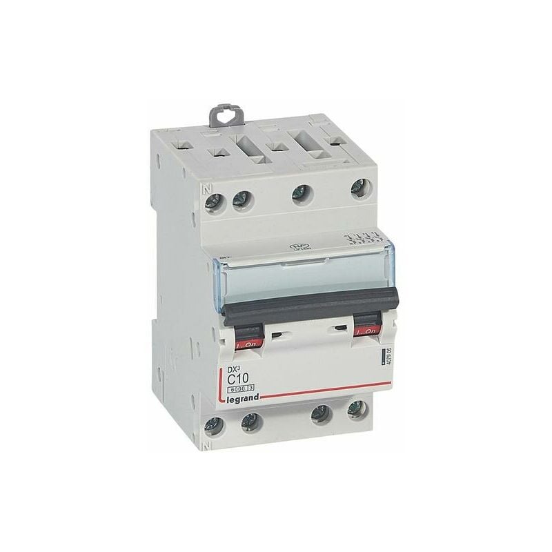Disjoncteur DX³6000 10kA arrivée haute et départ bas à vis 4P 400V - 10A - courbe c - pour peigne HX³ optimisé - Legrand