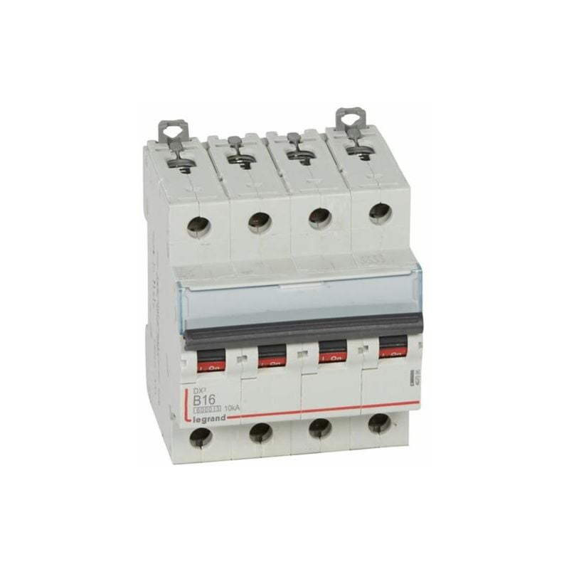 Disjoncteur DX³6000 10kA arrivée haute et départ bas à vis 4P 400V - 16A - courbe b - 4 modules Legrand