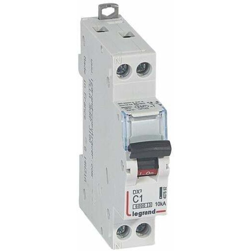 Disjoncteur DX³6000 10kA arrivée haute et départ bas à vis u+n 230V 1A courbe c 1 module egrand 407692