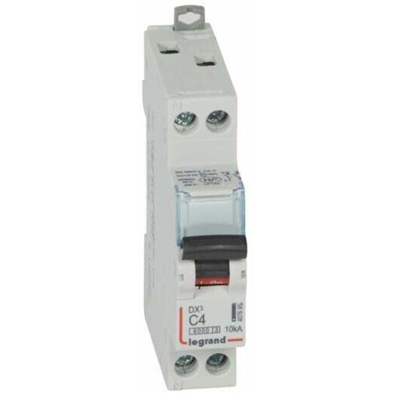 Disjoncteur DX³6000 10kA arrivée haute et départ bas à vis u+n 230V - 4A - courbe c - 1 module Legrand