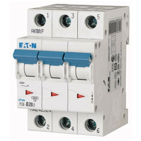 Disj. PLS 3X20A 6kA (EN 60898) cbe D 000242973 EATON PLS6-D20/3-MW