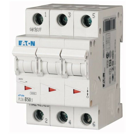 Disj. PLS 3X50A 6kA (EN 60898) cbe C 000242954 EATON PLS6-C50/3-MW