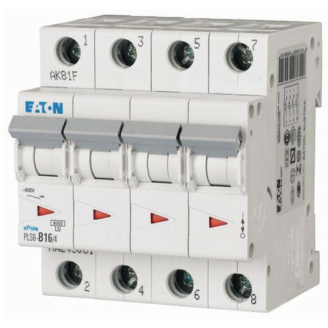 Disj. PLS 4X16A 6kA (EN 60898) cbe D 000243110 EATON PLS6-D16/4-MW