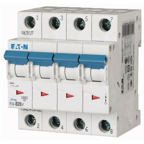 Disj. PLS 4X20A 6kA (EN 60898) cbe D 000243111 EATON PLS6-D20/4-MW