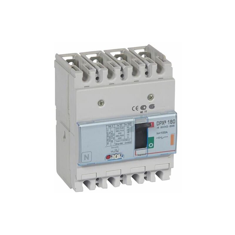 Legrand - Disjoncteur magnétothermique DPX³160 pouvoir de coupure 25kA 400V - 4P - 100A