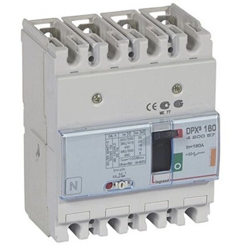 Legrand - Disjoncteur magnétothermique DPX³160 pouvoir de coupure 25kA 400V 4 Pôles 160A 420057