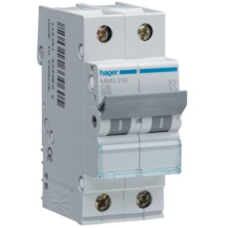 Disj.mag.2P 20kA 16A 2m - DISJONCTEURS MULTI. HAGER MMN216