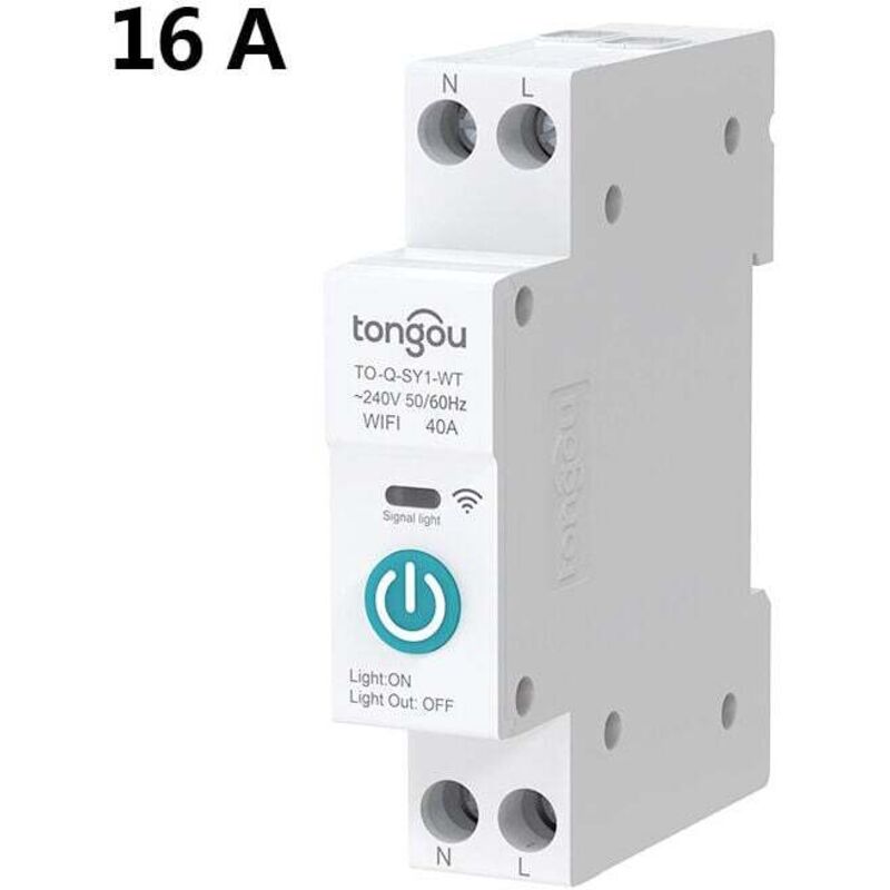Disjonct de commutat intelligent TUYA WIFI 1P 16A Rail DIN pour maison intelligente commutat de telecommande sans fil