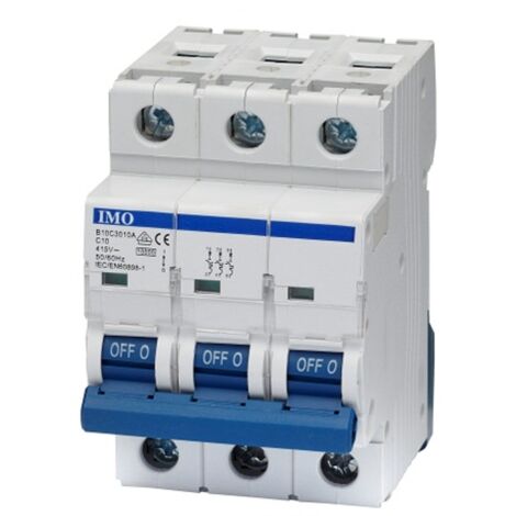Disjoncteur 10 KA 3P, courbe D, 2A B10D3002A
