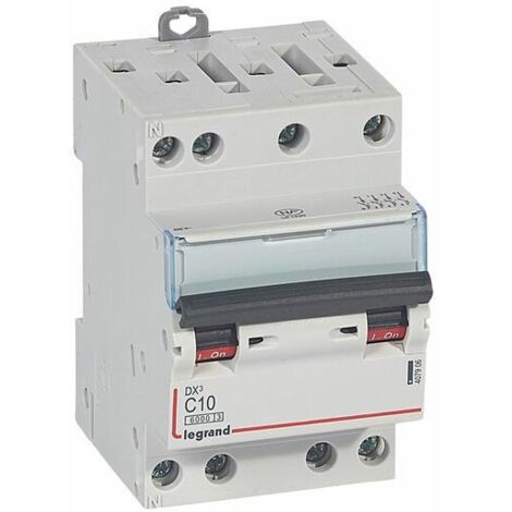 disjoncteur 10a 10ka courbe c tétrapolaire legrand dx3 vis / vis - 3 modules