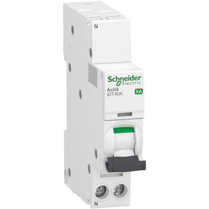 Schneider Electric - Acti9 iDT40K xa - disjoncteur modulaire auto/vis - 1P+N 10A courbe c - 4,5kA