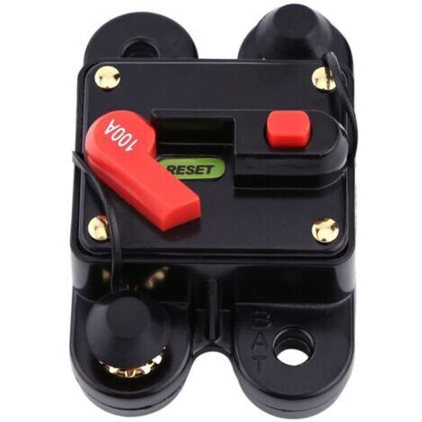 Disjoncteur 12 V CC pour voiture, bateau, vélo, stéréo, fusible de réinitialisation audio (100 A)