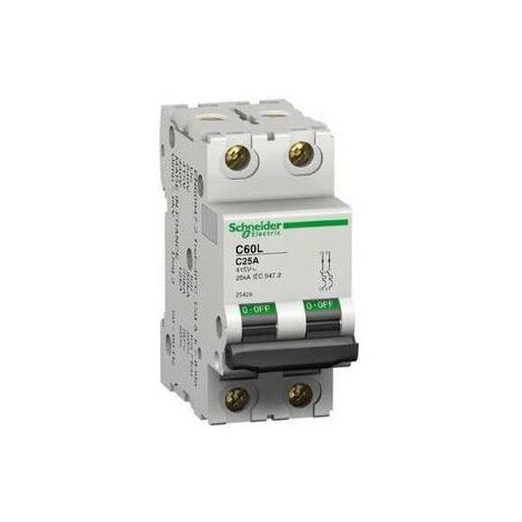 Disjoncteur 1A 2P courbe C 25kA C60L MULTI9 (remplacé par A9F94201) SCHNEIDER 25418
