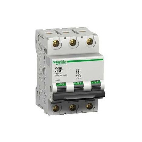 Disjoncteur 1A 3P courbe C 25kA C60L (remplacé par A9F94301) MULTI9 SCHNEIDER ELECTRIC 25431
