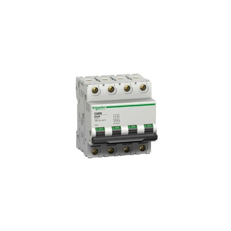 Disjoncteur 1A 4P courbe d 10kA C60N (remplacé par A9F75401) schneider 24610