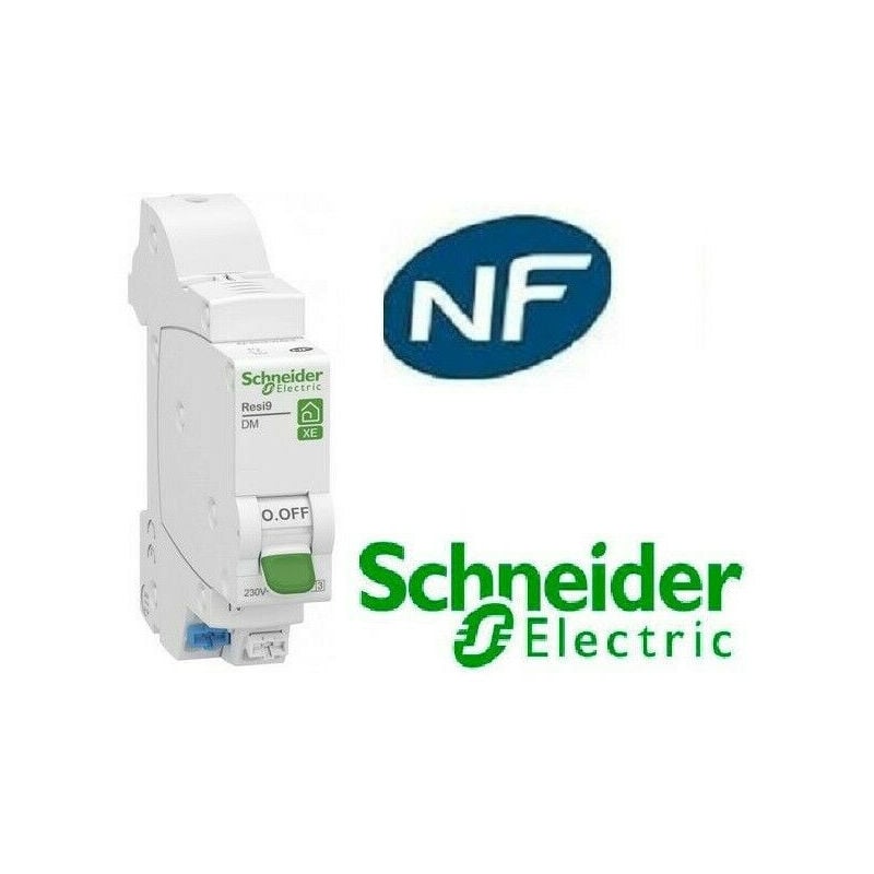 Disjoncteur 1p + n 2A - courbe c - Embrochable resi9 Schneider R9EFC602-XE