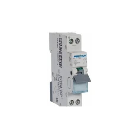 Disjoncteur 1P+N 4.5-6kA courbe C - 40A 1 module