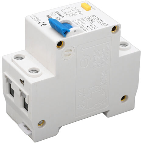 Disjoncteur 1P+N 63A 230V avec Protection Fuite et Surtension pour Rail DIN