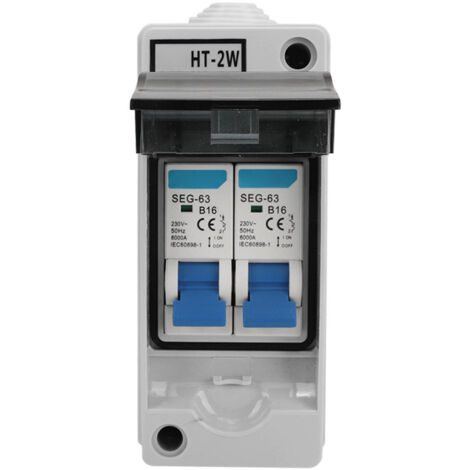 Disjoncteur 2 voies MCB, Protection de commutateur, bote de Distribution étanche 230V pour l'extérieur