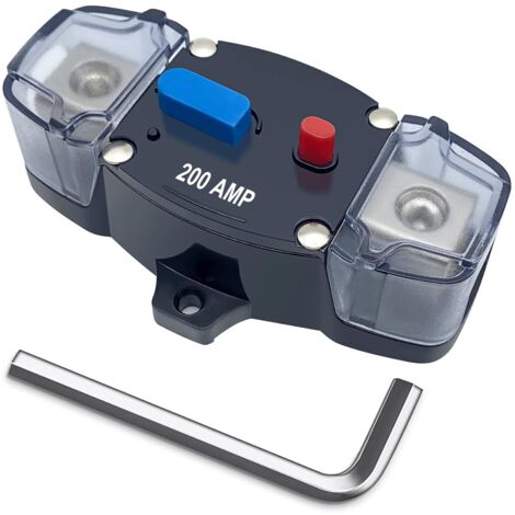 Disjoncteur 200 A avec réinitialisation manuelle, 12-48 VDC, calibre 0 fil, pour automobile, camping-car, marine, onduleur (200 A)