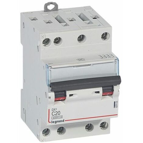 disjoncteur 20a 10ka courbe c tétrapolaire legrand dx3 vis / vis - 3 modules