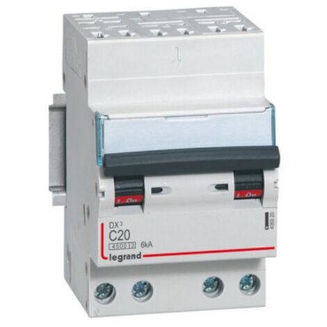 disjoncteur 20a 6ka courbe c tétrapolaire legrand dx3 auto