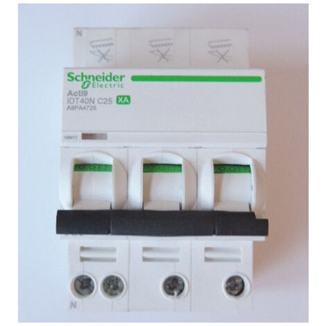 Disjoncteur 25A 3P+N courbe C 10kA bornes auto-vis modulaire Acti9 iDT40N XA Schneider
