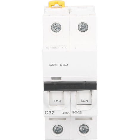 Disjoncteur 2P 32A pour Rail DIN, Protection de Circuit AC 400V, Disjoncteur Miniature Basse Tension