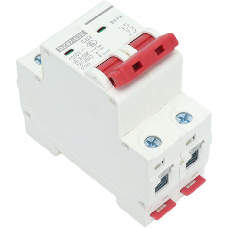 Disjoncteur 2P 63A 1000V DC 6000A Haute Performance pour Installation Rail DIN