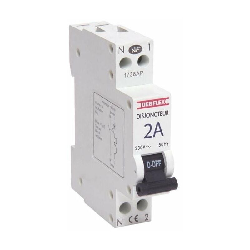 Debflex - disjoncteur phase avec 2 a 707032