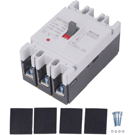 Disjoncteur 3P 250A 380VAC avec Protection Surcharge et Sous-tension, Interrupteur Sectionneur et Accessoires de Montage