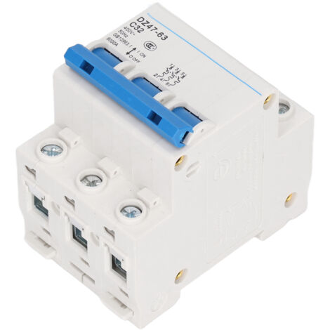 Disjoncteur 3P 400V 32A 6000A pour rail DIN - Protection de circuit industriel