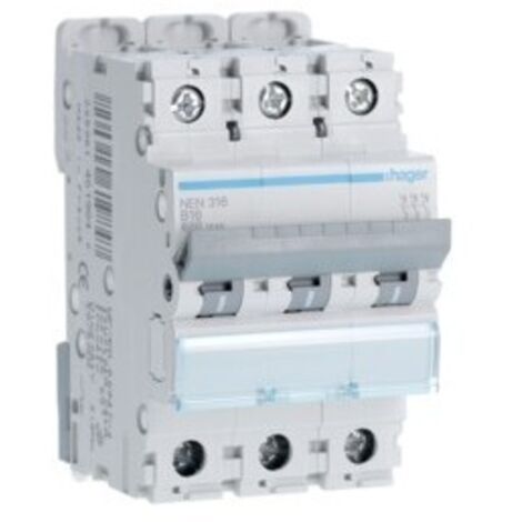 DISJONCTEUR 3P 6-10KA COURBE B - 16A 3 MODULES NEN316