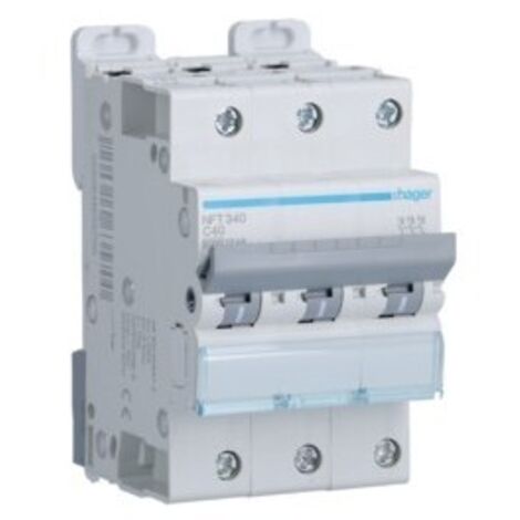 Disjoncteur 3P 6-10kA courbe C 40A 3 modules HAGER NFT340