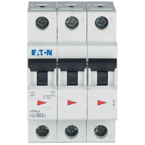 Disjoncteur 3P B 63A 15kA AC FAZ B63/3 278853