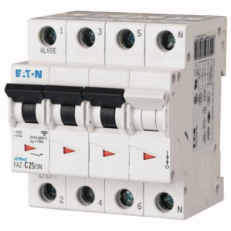 Disjoncteur 3P+N C 10A 15kA AC FAZ C10/3N 278971