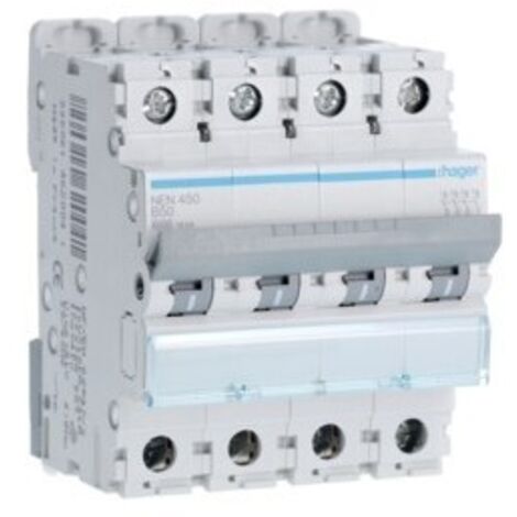 Disjoncteur 4 Pôles 10kA courbe B 50A 4 modules HAGER NEN450