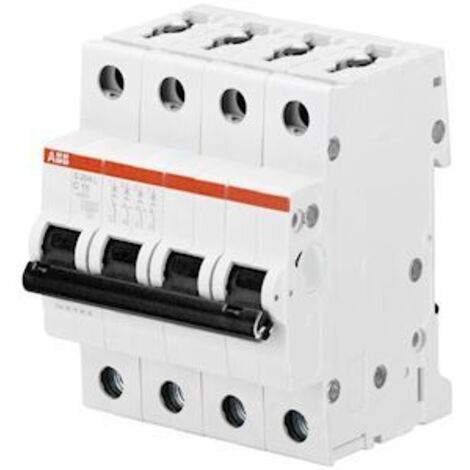 disjoncteur 4 pôles - abb s204l - 50a - courbe c - bornes à vis - 6 ka - abb 350443