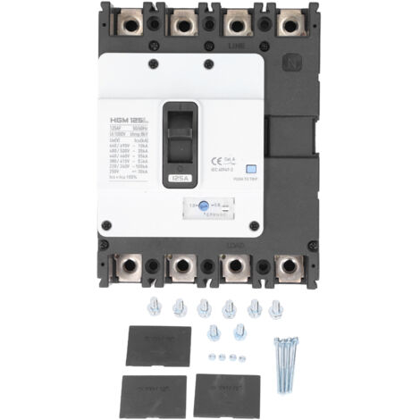 Disjoncteur 4P 125A pour Moteur - Interrupteur Isolateur de Protection Batterie Boîtier Moulé MCCB