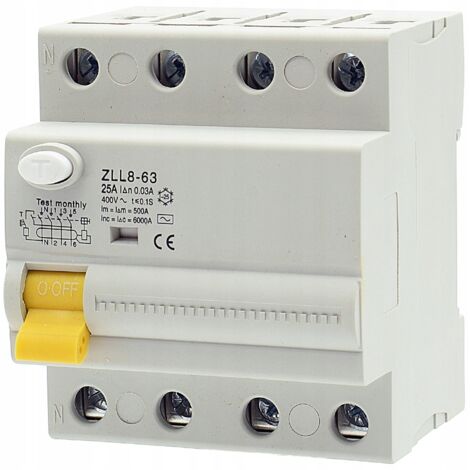 DISJONCTEUR 4P 25A 30mA 3 PHASES AC CE