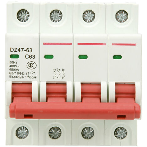 Disjoncteur 4P 63A DZ47-63-4P, interrupteur de protection pour disjoncteur photovoltaque DC