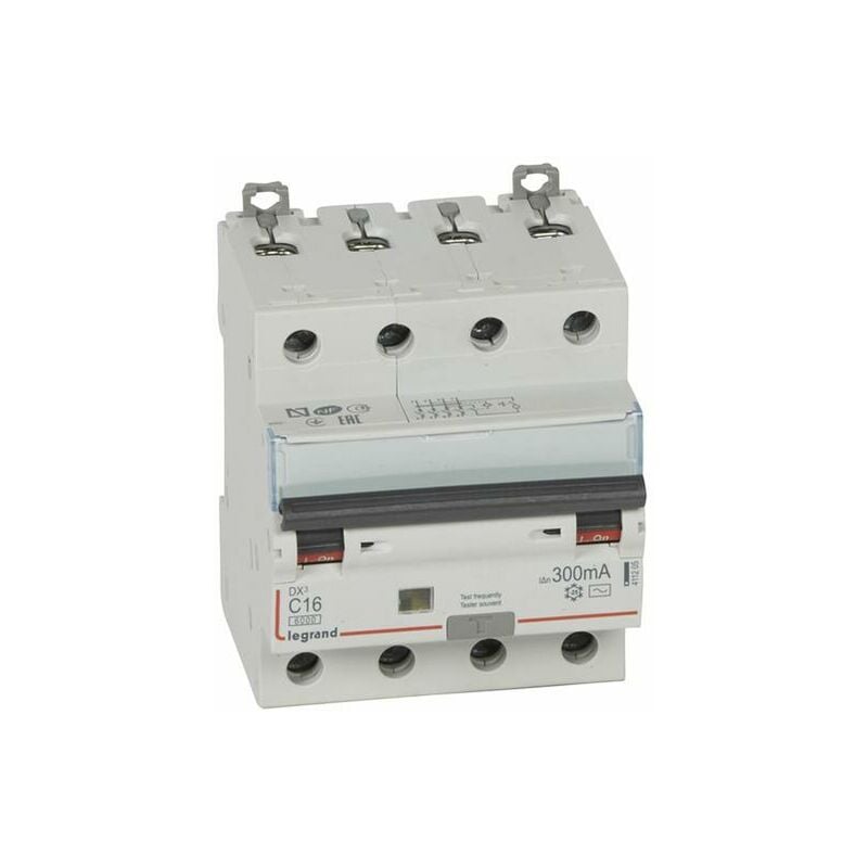 Legrand - Disjoncteur différentiel monobloc DX³6000 10kA arrivée haute et départ bas à vis 4P 400V - 16A - typeAC 300mA