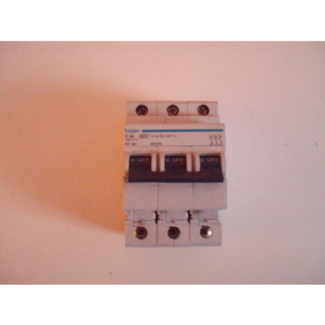 Disjoncteur 50A 3P courbe C 6/10kA 3 modules HAGER NF350