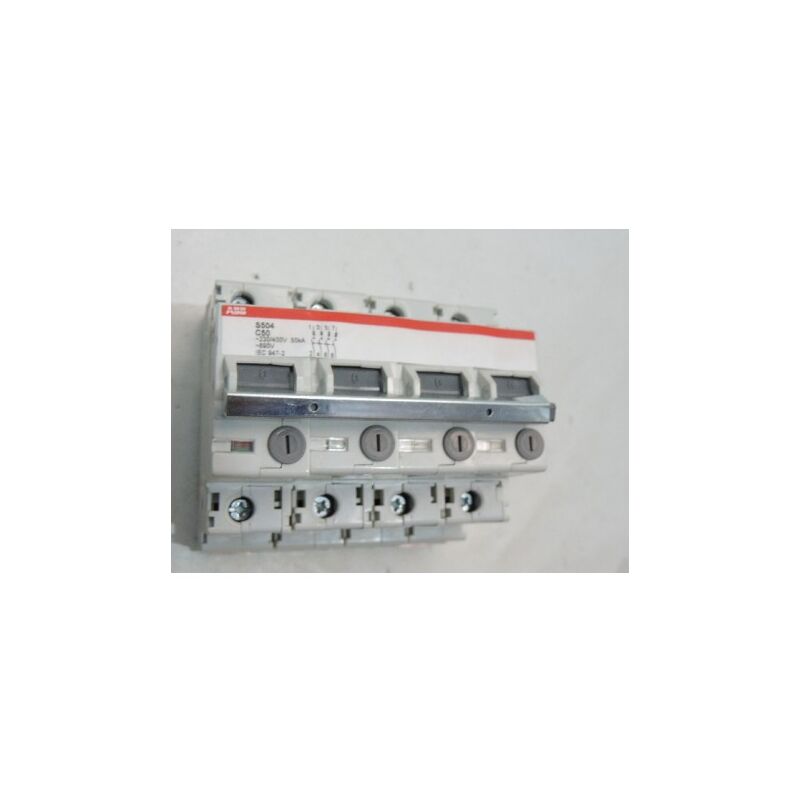 Disjoncteur 50A 4P courbe c 25kA 6 modules série S504-C50 (2CCF013495R0001) ABB 730088