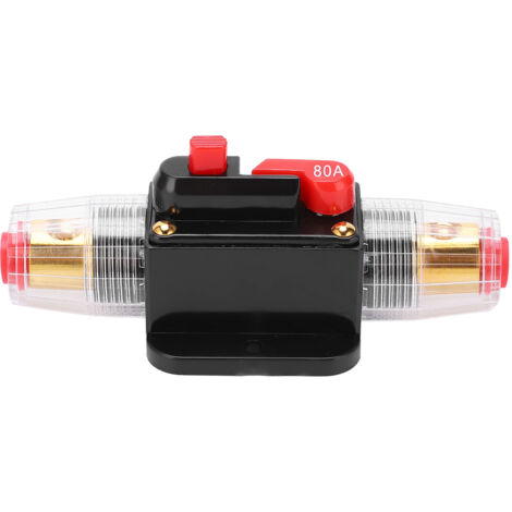Disjoncteur 80A en Cuivre Rouge Phénolique, Fusible Réarmable pour Système Audio Auto
