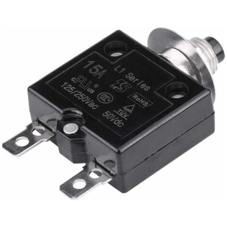 Disjoncteur à bouton poussoir 50Vdc15A Ikodm