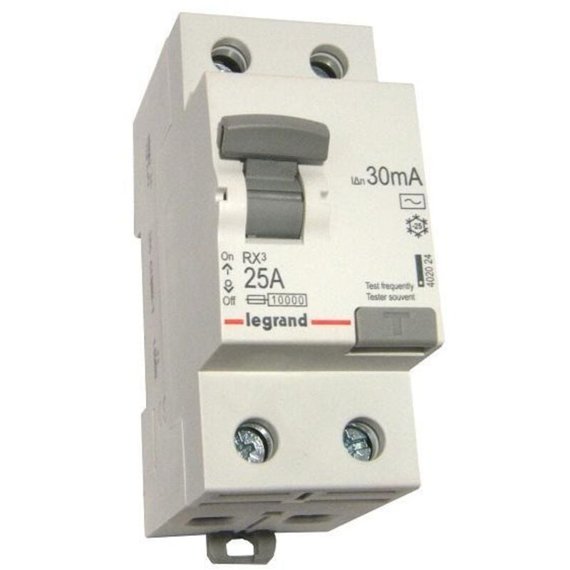 Disjoncteur à courant résiduel 2P 25A 0,03A type ac P302 RX3 402024 Legrand 3245064020244
