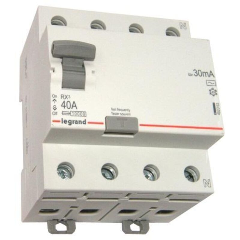 Disjoncteur à courant résiduel 4P 40A 0,03A type ac P304 RX3 402063 Legrand 3245064020633